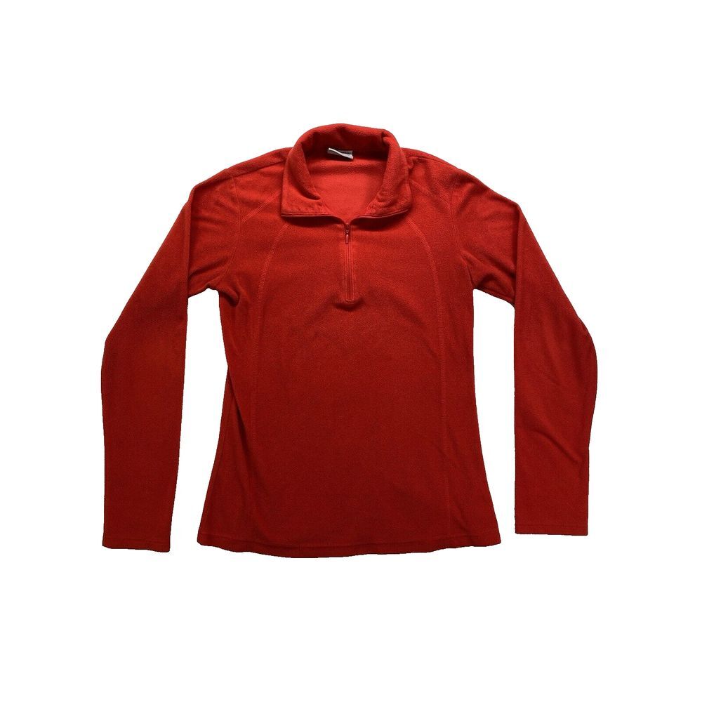 Columbia Sweater Womens S Long Sleeve Red Fleece‎ 1/4 Zip Pullover Outdoor